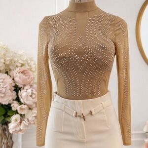 Fashion Nova Beige Bodysuit